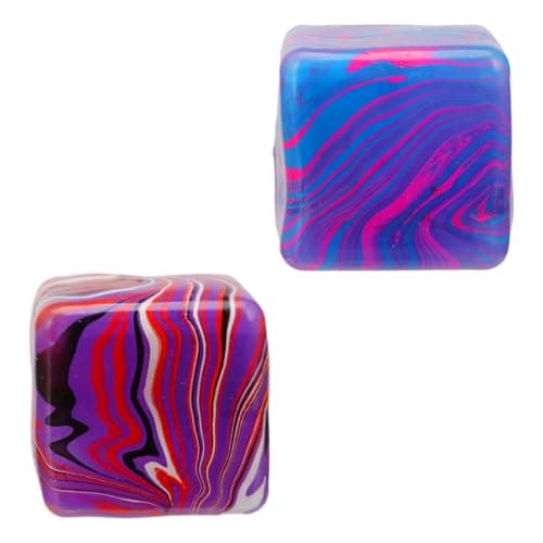 2pcs Swirl Stress Cube Squishy Stress Balls for Adults Kids Fidget Toy Stress Relief for Your Best Mellow and Chill Ice Cubes Square Shape