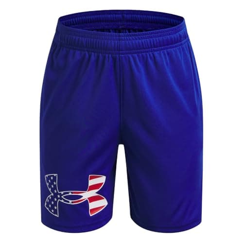 Under Armour Boys' Freedom Tech Shorts, (400) Royal / / Red, Youth Large