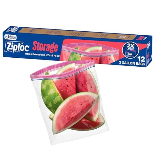 12-Pack 2-Gallon ZiplocFood Storage Bags $5.98 + Free Shipping w/ Prime or on $35+