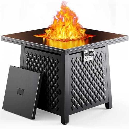 Ciays 32 Inch Propane Fire Pit...io Deck Garden Backyard, Black