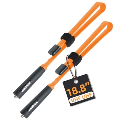 ABBREE SMA-Female Ham Radio Orange Antenna VHF/UHF 18.8-inch 144/430MHz High Gain Foldable CS Tactical Antenna for Baofeng UV-5R BF-F8HP Pro 5RM K5PLUS GM21 AR-152 Radio Accessories,2Pack