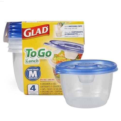 Glad GladWare to Go Lunch Food...ishwasher Safe, 32 Oz, 4 Count