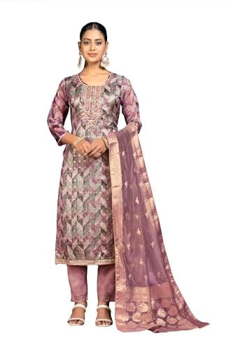 GJ Fashion Stiched Designer Indian Style Embroidered Churidar Palazzo Salwar Suit for Women Party Ocasional Wear