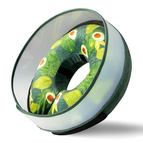 Inflatable Dog Cone, Soft Dog Cone Collar After Surgery for Alternative with Enhanced Anti-Licking Guard Shield Adjustable Detachable, Elizabethan Collar (XL, Avocado)