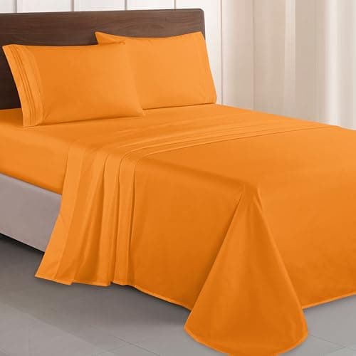 Elegant Comfort Luxurious 1500...d Fade Resistant, King, Orange