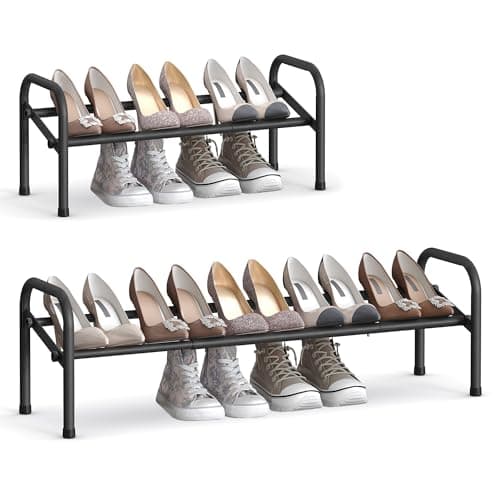 Songmics Expandable 1-Tier Shoe Rack Shelf for 10 Pairs for $16 + free shipping w/ Prime