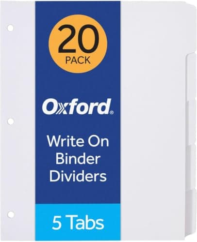 Oxford Blank Write On Binder, ...ets, White (89981) (Pack of 5)