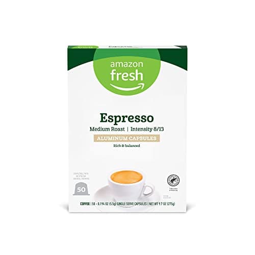 Prime Members: 50-Ct Amazon Fresh Espresso Medium Roast Aluminum Capsules $6.80 w/ S&S + Free S&H