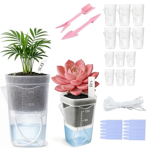 emciba 12 Pack 2.5"&2" Mini Clear Self Watering Pots for Indoor Plants