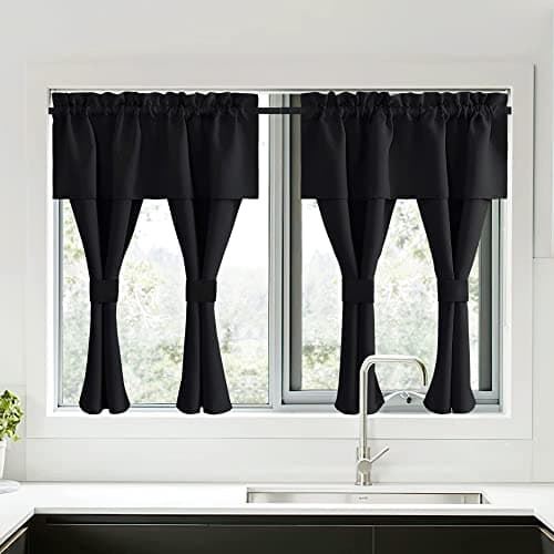 NICETOWN Black Blackout Curtai...inches Wide by 45 inches Long)