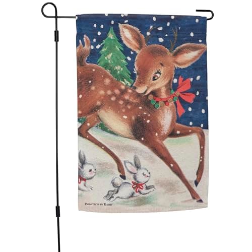 Primitives by Kathy Christmas Deer Garden Flag