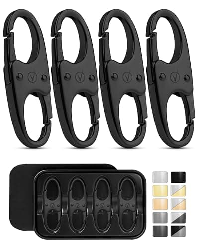 Vantamo Premium 4 Zipper Clips Anti Theft for Backpack, Luggage & Purse, Pull Replacement Zipper Locks, Purse Clip for Travel