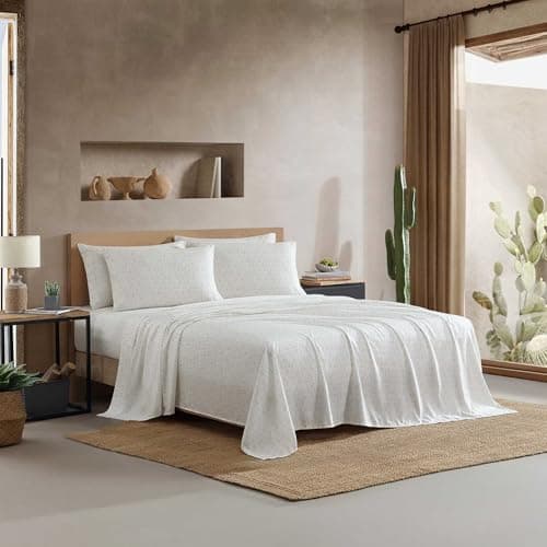 Wrangler - Twin Size Sheet Set, Ultra-Soft & Wrinkle-Resistant Bedding for Year Round Comfort, Deep Pockets, Bed Sheets with Matching Fitted Sheet & Pillowcase (Line Dance Beige)
