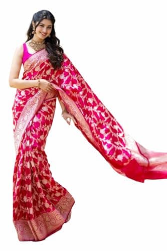 Women's Pink Jacquard Silk Saree with Rich Zari Pallu, Elegant Traditional Ethnic Wear