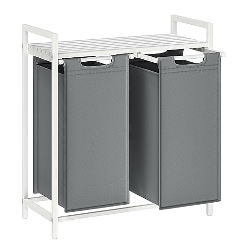 VASAGLE Laundry Hamper, Laundr...ray and Cloud White UBLH201W11