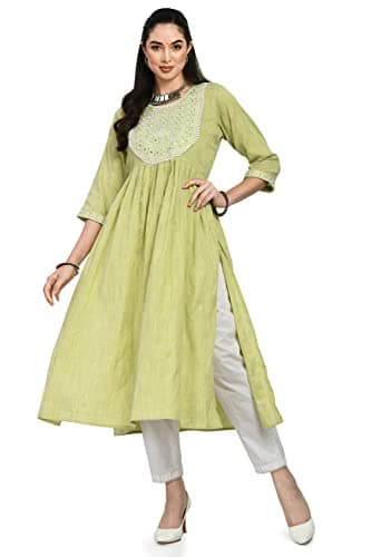 AnjuShree Choice Women Indian Anarkali Kurti for women | ORDER 1 SIZE BIGGER