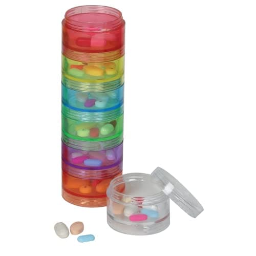 Ezy Dose 7-Day Stackable Pill Organizer (Rainbow) $4.39 + Free Shipping w/ Prime or on $35+