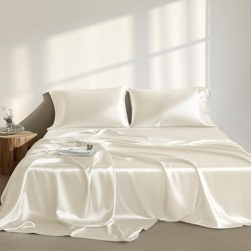 Madison Park Essentials Satin ...Bedding, Queen, Ivory, 6 Piece