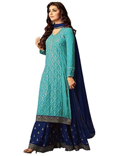 ZIYA Fashion Ethnic wear Party Wear wedding wear Palazzo Set Salwar kameez For Women 47001 (Sky Blue, M-40)