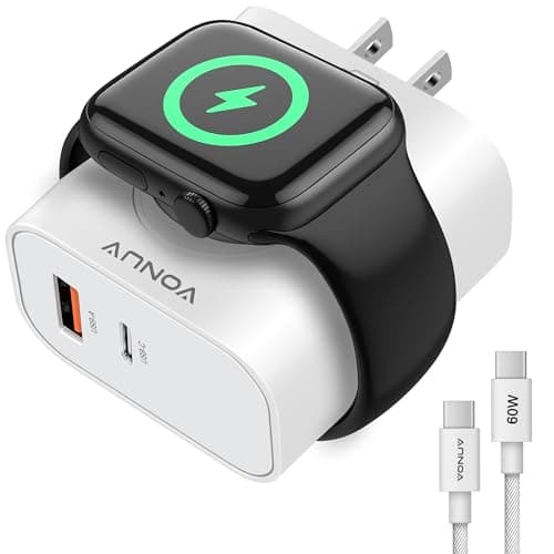Vonuv 3-in-1 Dual USB Wall Adapter & Apple Watch Magnetic Charger $8.90