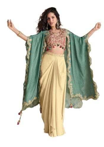 Indya Rani Pink Embroidered Chinon Co Ord Set for Wedding | Sleeveless | Square Neck | Indian Ethnic Wear