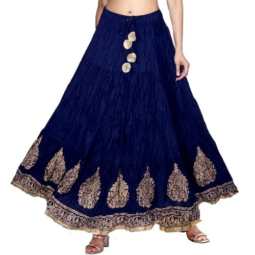 Chadrakala for Mom,Lehenga Skirt for Women, Navy Blue (S112NAV)