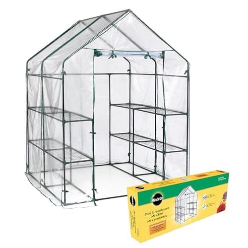Miracle-GRO 4'8" x 4'8" x 6'5" Outdoor Mini Walk-in Greenhouse Plant Tent,  with 8 Wire Shelves, Clear $49.66 + Free Shipping