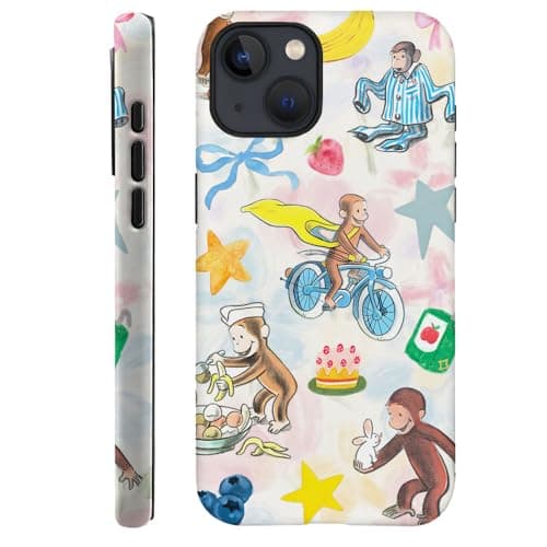Case for iPhone 14 - [Drop Protection Phone Cover] - Hybrid Case for Girl Women - Cute Monkey Fruit