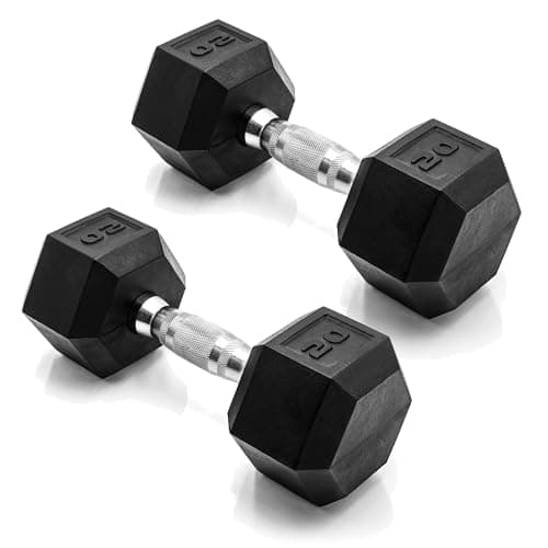 CAP 20-lb. Rubber Coated Hex Dumbbell Pair for $37 w/ Prime + free shipping