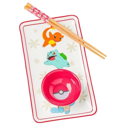 Silver Buffalo Pokemon Origina...e Dish and Matching Chopsticks