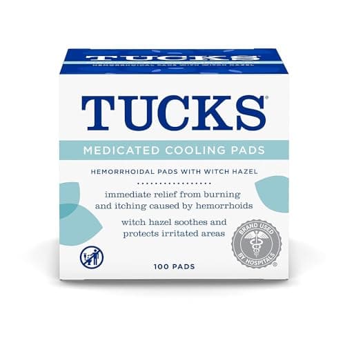 TUCKS Medicated Cooling Pads, 100 Count – Hemorrhoid Pads with Witch Hazel, Cleanses Sensitive Areas, Protects from Irritation, Hemorrhoid Treatment, Medicated Pads Used by Hospitals