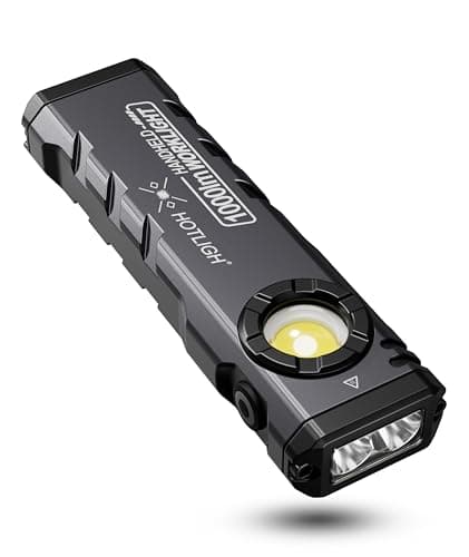HOTLIGH ZF8329 Rechargeable EDC Flashlight, 1000Lumens LED Flashlight Rechargeable with Turbo Mode, Small Flashlight with Magnetic Base & Clip, Pocket Flashlight for Home, Camping and Emergencies