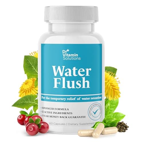 Diuretic Water Pills for Weight Control, 12 Active Ingredients (Green Tea, Cranberry & More), Instant Relief from Bloat & Swelling, Water Retention Pills for Women & Men - 60 Capsules