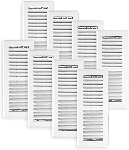 Decor Grates PG412-WH-8 Pro Grates Steel Floor Register, 4x12 Inches, White