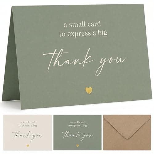 Beautiful Thank You Cards Set of 30 With Envelopes and Stickers - Modern Blank Cards For Personalized Notes - Perfect Bulk Stationary Set For All Occasions incl. Weddings, Business & Baby Showers