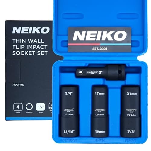 NEIKO 02281B 1/2" Drive Impact...eel, Impact Lug Nut Socket Set