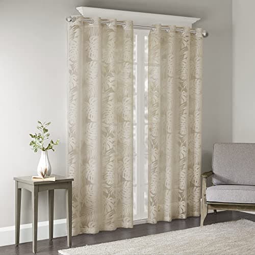 Madison Park Leilani Palm Leaf...Panel Pack, 50" x 84", Natural