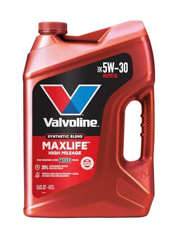 Valvoline High Mileage SAE 5W-30 Motor Oil 5-Quart Jug for $20 + free shipping w/ Prime