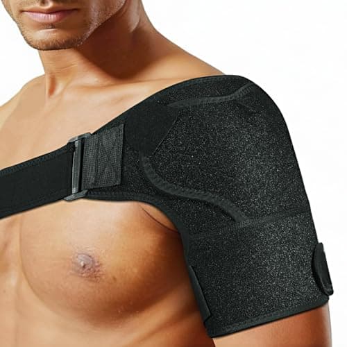 Shoulder Brace for Men and Women for Torn Rotator Cuff,Arm Sling Shoulder Immobilizer,Shoulders Compression Sleeve and Support For Pain Relief,Fits Right or Left Shoulder for Daily Use and Recovery (1, Black)