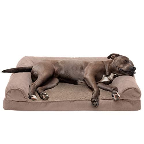 Furhaven Orthopedic Dog Bed fo... Suede Sofa - Almondine, Large