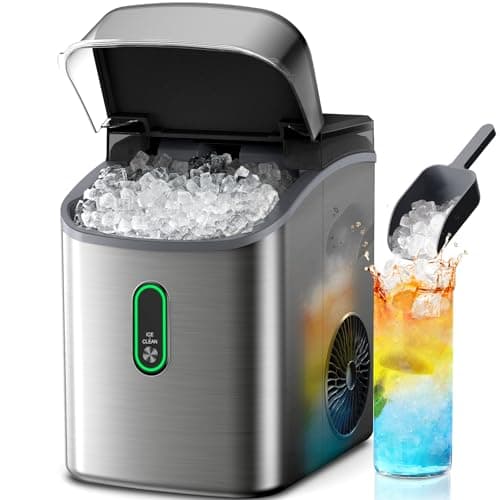 Silonn Nugget Ice Maker Counte...ng, 33lbs/24H, Stainless Steel