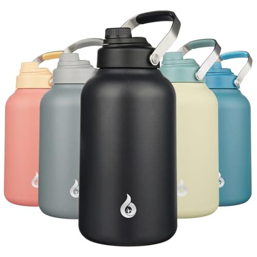 BJPKPK 1 Gallon Water Bottle I...or Gym, Sports & Hiking, Black