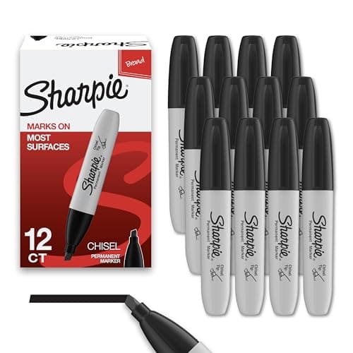 12-Count Sharpie Permanent Markers, Chisel Tip (Black) $6.82 w/ S&S + Free Shipping w/ Prime or on $35+