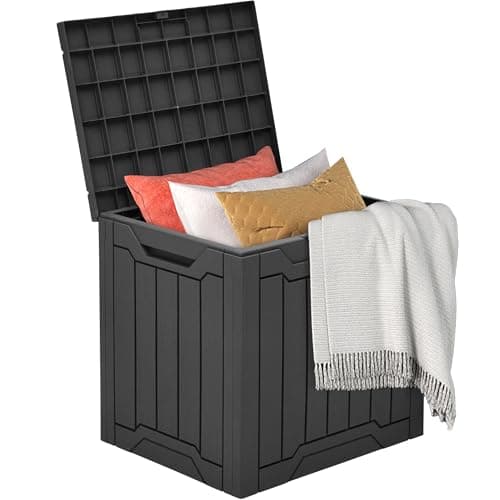 DWVO 30 Gallon Deck Box Outdoo...ions, Waterproof Resin (Black)