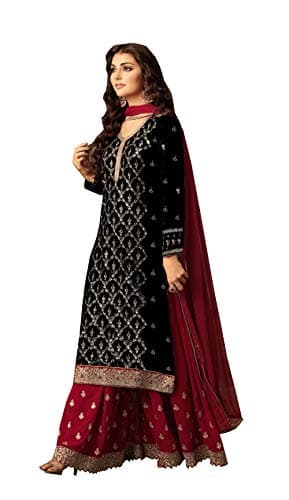 ZIYA Fashion Ethnic wear Party Wear wedding wear Palazzo Set Salwar kameez For Women 47001 (Black, XL-44)