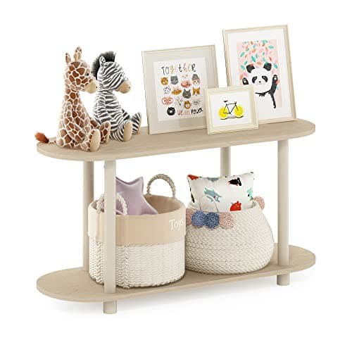 Furinno Turn-N-Tube No Tools M... Side Table, Bauhaus Oak/Beige
