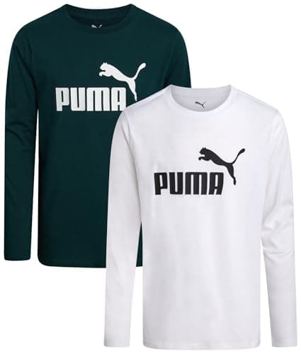 PUMA Boys 2 Pack Long Sleeve Basic Crewneck T-Shirts (Sizes 8-20)