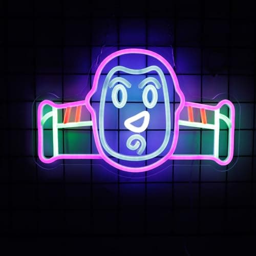 ASDGGBL Space Ranger Themed Neon Sign Dimmable LED Neon Light for Wall Decor USB Powered Cartoon Astronaut Neon Sign for Teen Room Game Room Playroom Gift for Boys & Cartoon Fans