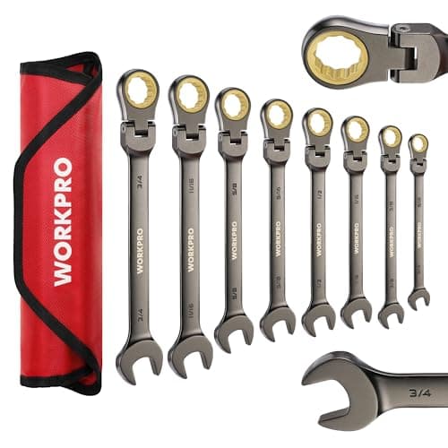 8-Pc WORKPRO Flex-Head Ratcheting Combination Wrench Set (SAE) $18.95 + Free S&H