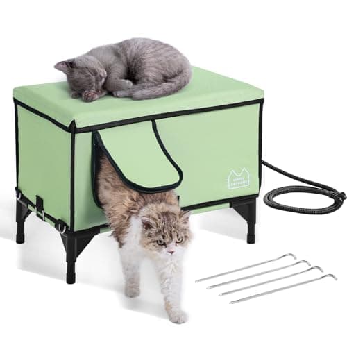 VEVOR Elevated Heated Cat Hous...m & Cozy, Light Green (Middle)